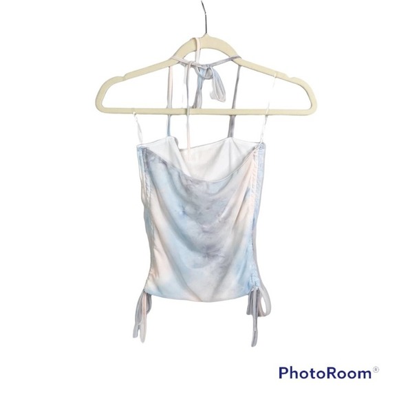 Le Lis pastel tie dye halter top with adjustable ruched sides size S NWT - Picture 2 of 6